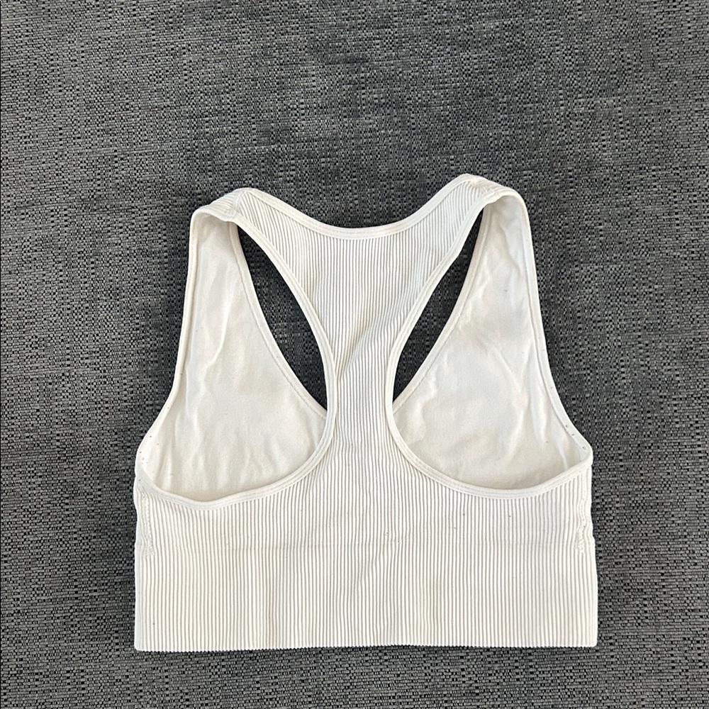 Gilly Hicks White Ribbed Racerback Tank Bra - Picture 3 of 3